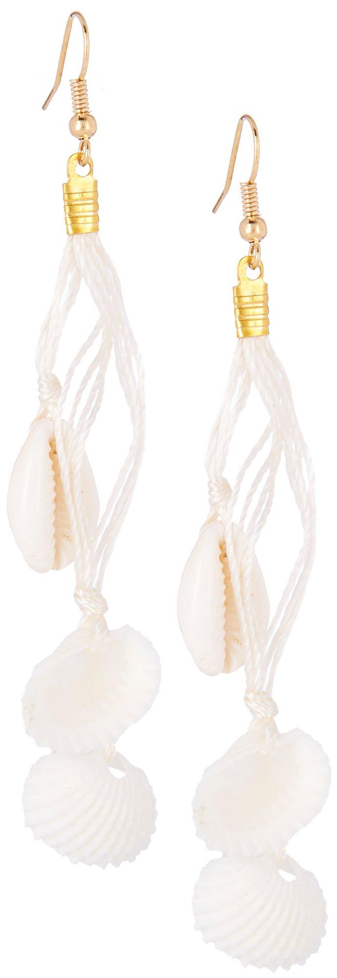 Bay Studio 4 In. Linear Shell Gold Tone Dangle Earrings