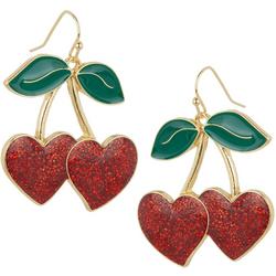 Heart Sprouts Gold Tone Dangle Earrings