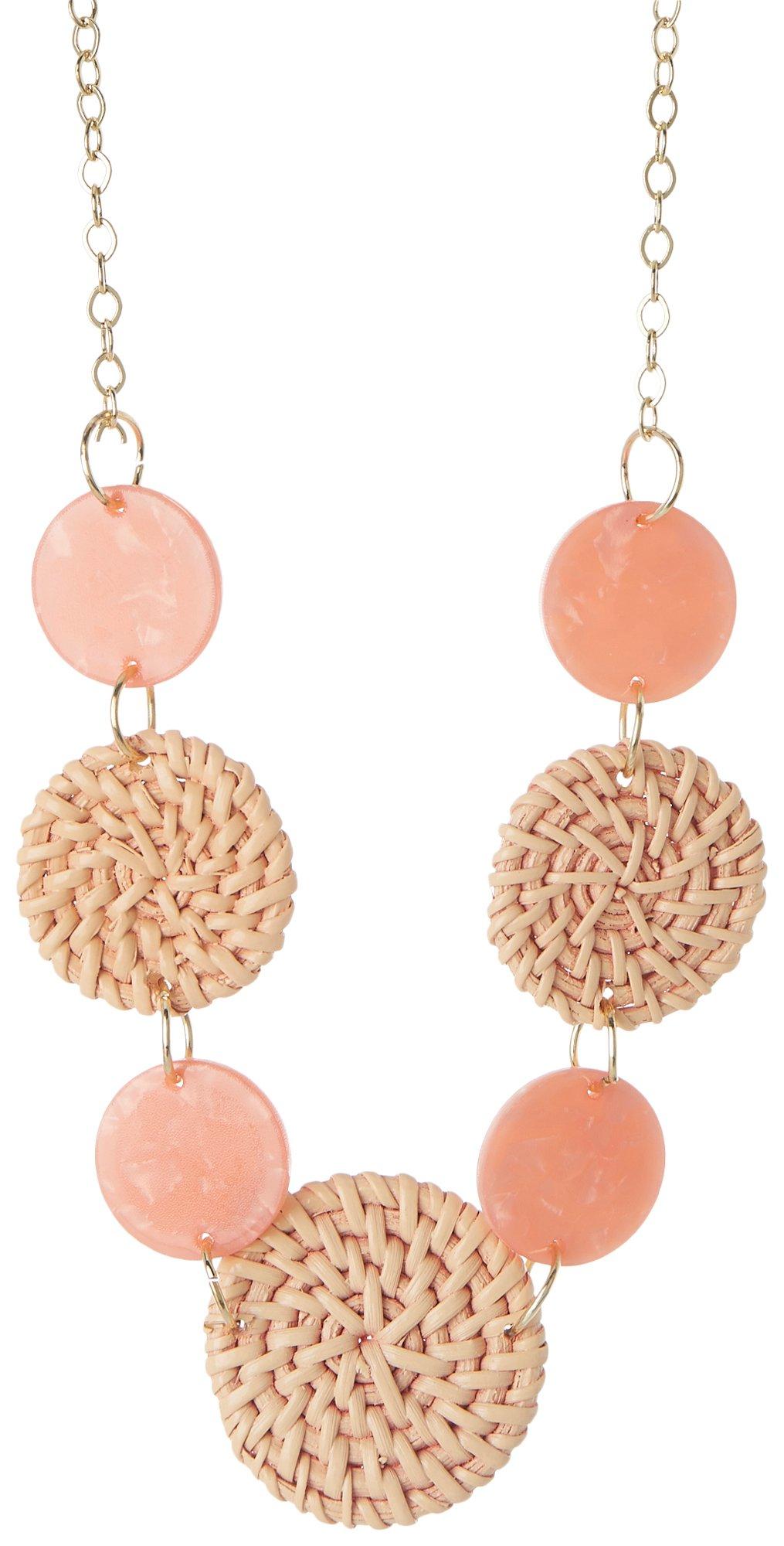 Bay Studio 18 In. Woven & Resin Circles Chain Necklace