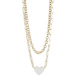 2-Row Enamel Heart Chain Necklace