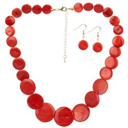 2 Pc. Shell Discs Necklace Earrings Set