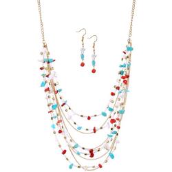 2-Pc. Bead Necklace & Dangle Earring Set