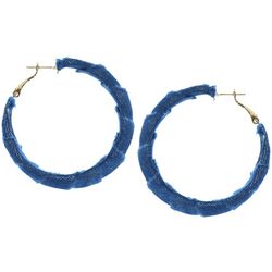 Bay Studio Denim Wrap Open Circle Hoop Earrings