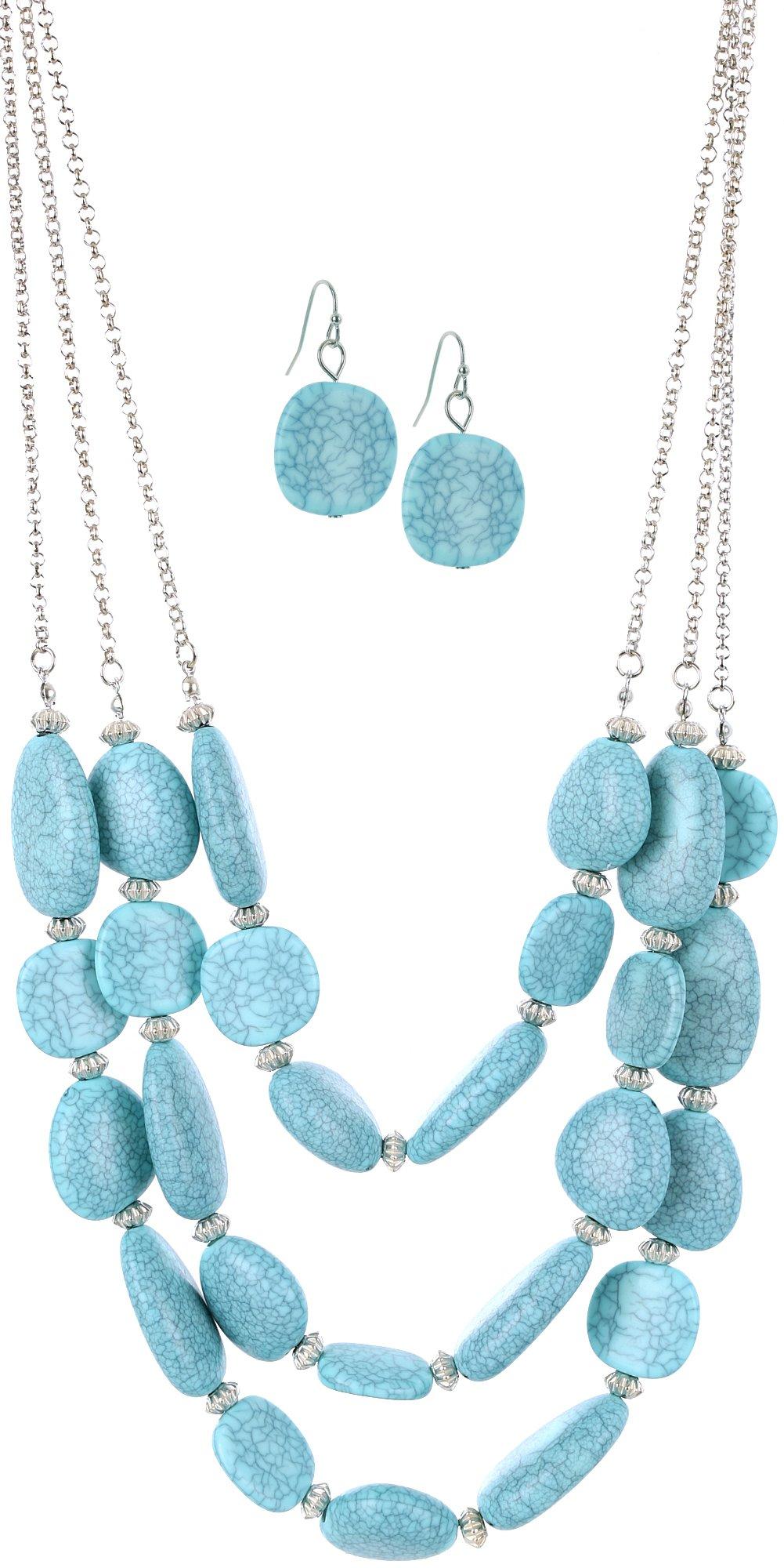 Bay Studio 2-Pc. Faux Turquoise Bead Earrings & Necklace