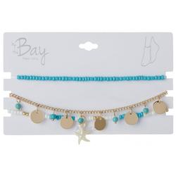 3-Pc. Discs 8.5 In. Chain Anklet Set