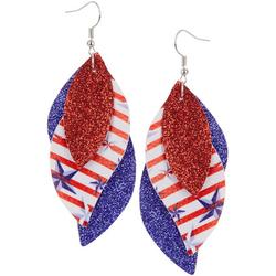 3.5 In. Americana Stripe Layered Dangle Earrings