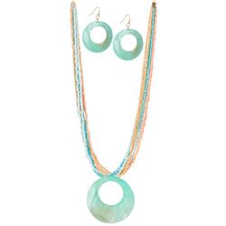 2-Pc. Beaded Shell Necklace & Earrings Set