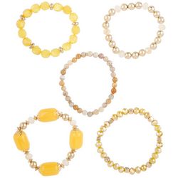Bay Studio 3 Pc Gold Tone Mustard Beaded Bracelet Set
