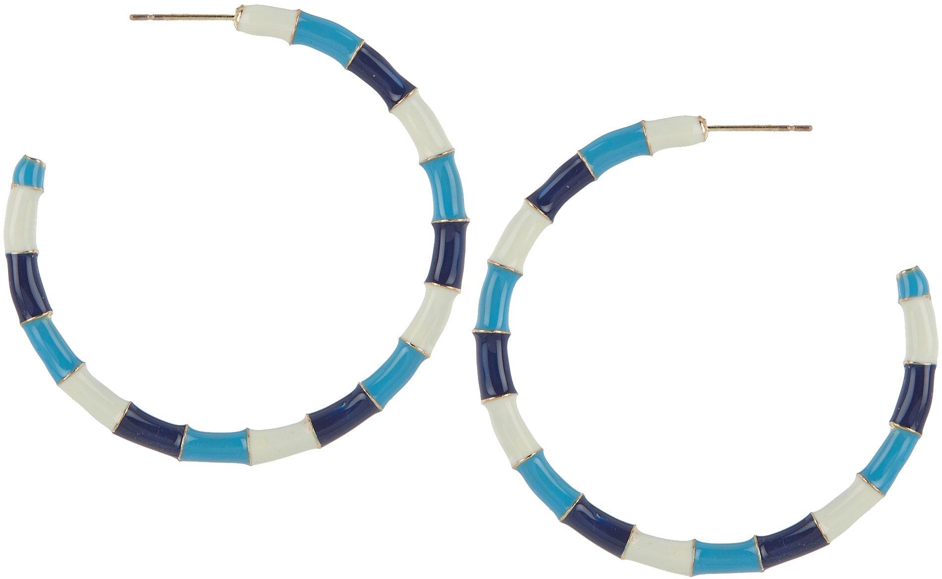 2 In. Enamel C-Hoop Earrings