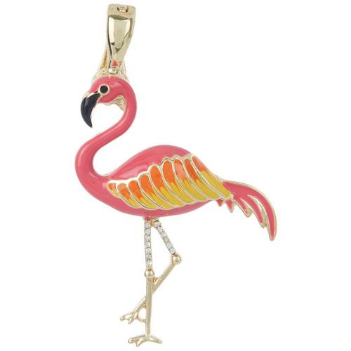 Wearable Art 3 In. Enamel Flamingo Pendant Magnet