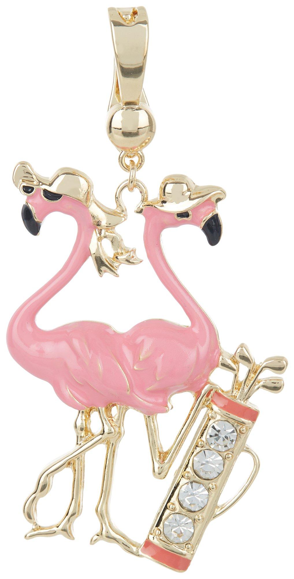 Wearable Art 3.5 In. Flamingo Golf Pendant Magnet