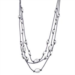 Bella Del Mare 3-Row Beaded Cord Necklace