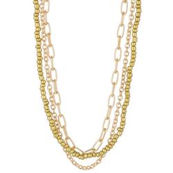 By Roman Gold Beaded Layered Necklace