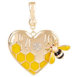 Wearable Art By Roman Gold Bee Heart Pendant