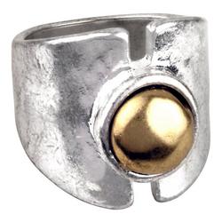 Orb Two-Tone Wide Band Ring