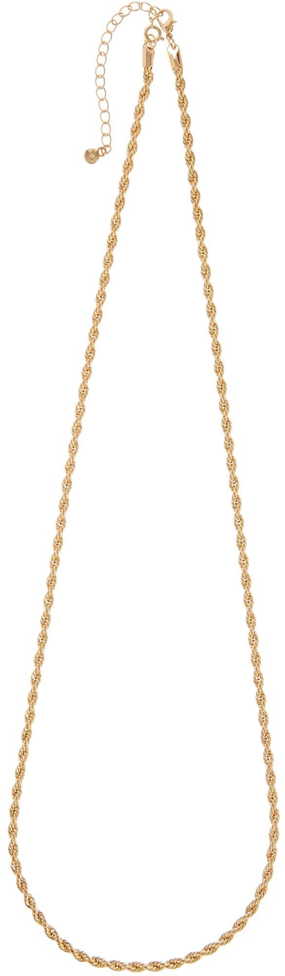 Wearable Art By Roman 30'' Gold Tone Rope Chain Necklace