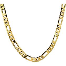 Wearable Art By Roman Gold Tone Flat Figaro Link Necklace