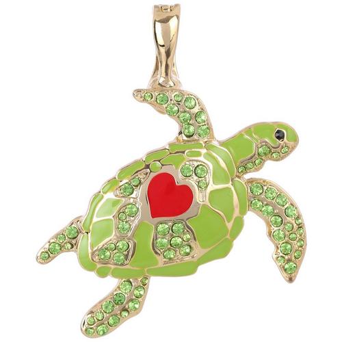 Wearable Art Embellished Turtle Pendant