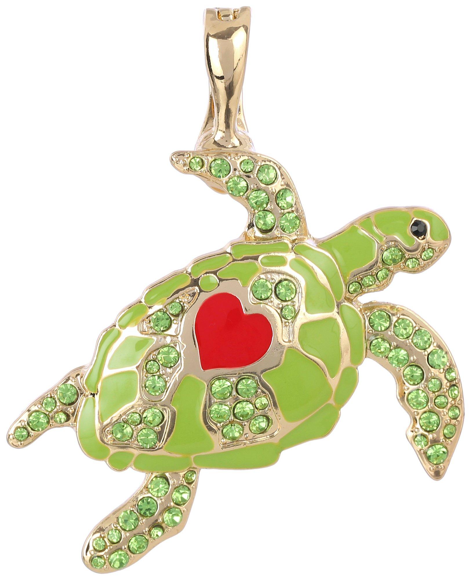 Embellished Turtle Pendant