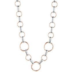 Wearable Art Circle Links Two Tone Chain Necklace