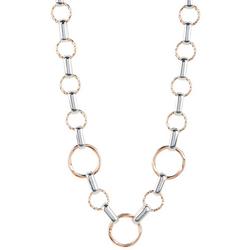 Circle Links Two Tone Chain Necklace