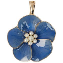 Wearable Art By Roman Blue Flower Pendant