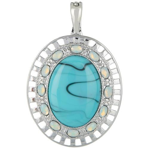 Wearable Art Faux Turquoise Oval Magnet Enhancer