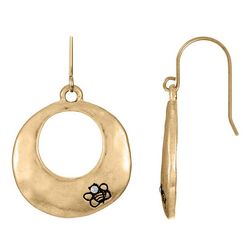 Bella Del Mare Open Circle Gold Tone Dangle Earrings