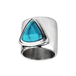 Bella Del Mare Faceted Stone Wide Band Ring