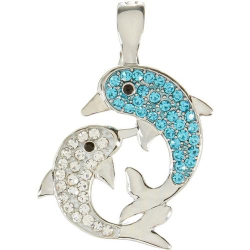 Wearable Art Pave Dolphin Duo Magnet Enhancer