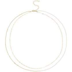 Wearable Art 30 In. 2-Row Bead Gold Tone Necklace