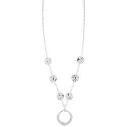 By Roman Silver Tone Long Disc Necklace