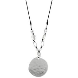 Bella Del Mare Hammered Disc Beaded 18'' Cord Necklace