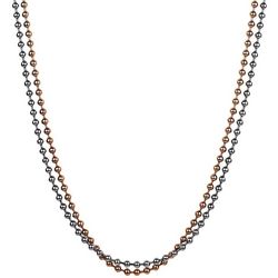 Wearable Art 2-Row 30 In. Two-Tone Beadshot Chain Necklace