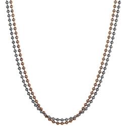 2-Row 30 In. Two-Tone Beadshot Chain Necklace