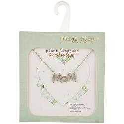 16 In. Pave Mom Necklace