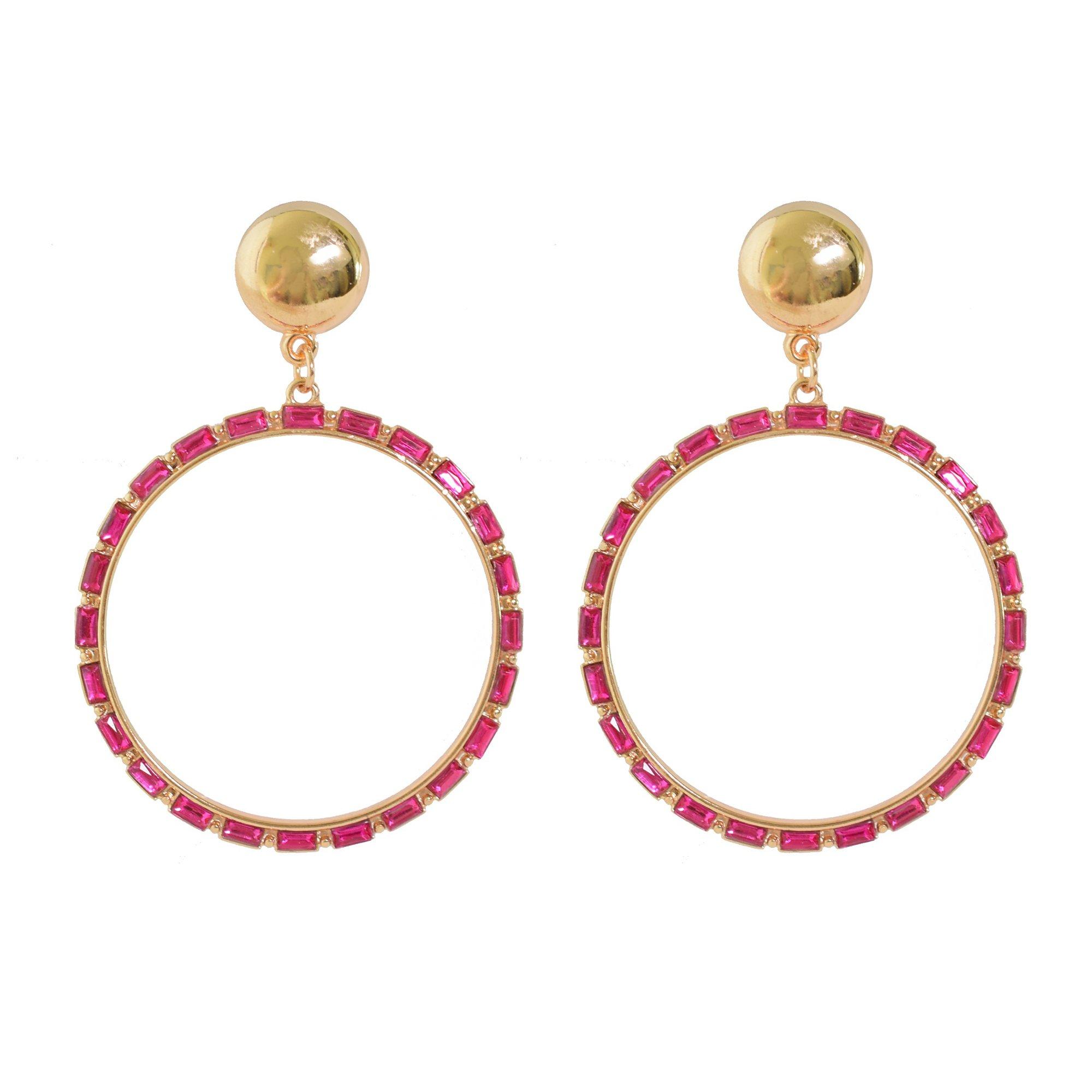 Daisy Fuentes 2.5 In. Crystal Open Circle Dangle Earrings