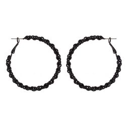 Daisy Fuentes 2 In. Textured Chain Hoop Earrings