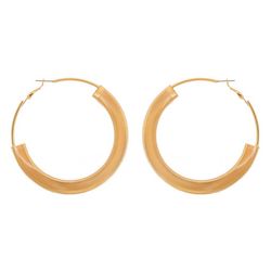 Daisy Fuentes 3 In. Textured Gold Tone Hoop Earrings