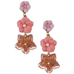 Bay Studio Linear Multi Flower Dangle Earrings