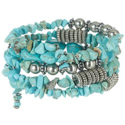 Bay Studio Multi Bead Faux Turquoise Coil Bracelet