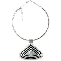 Bay Studio 16 In. Collar Necklace Hammered Triangle Pendant