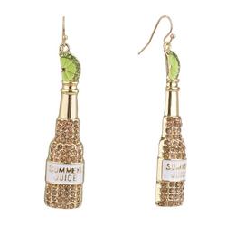 Pave Lime & Summer Juice Bottle Dangle Earrings