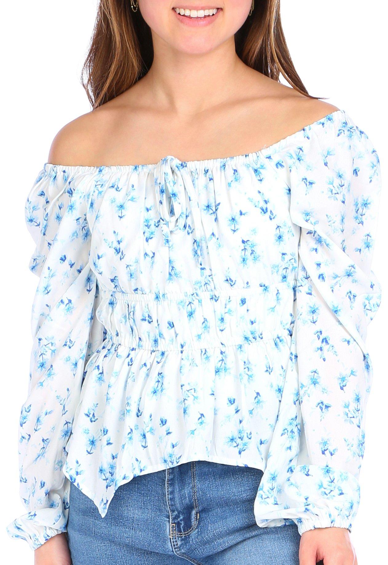 Juniors Off The Shoulder Baby Doll Top