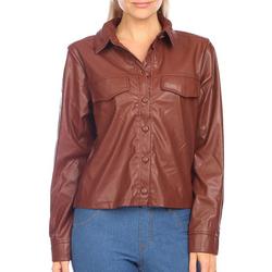 Juniors Lined Faux Leather Jacket