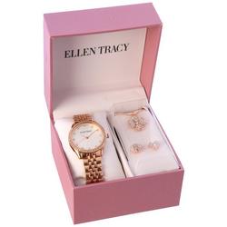3-Pc. Pave Watch Clover Necklace & Earring Set
