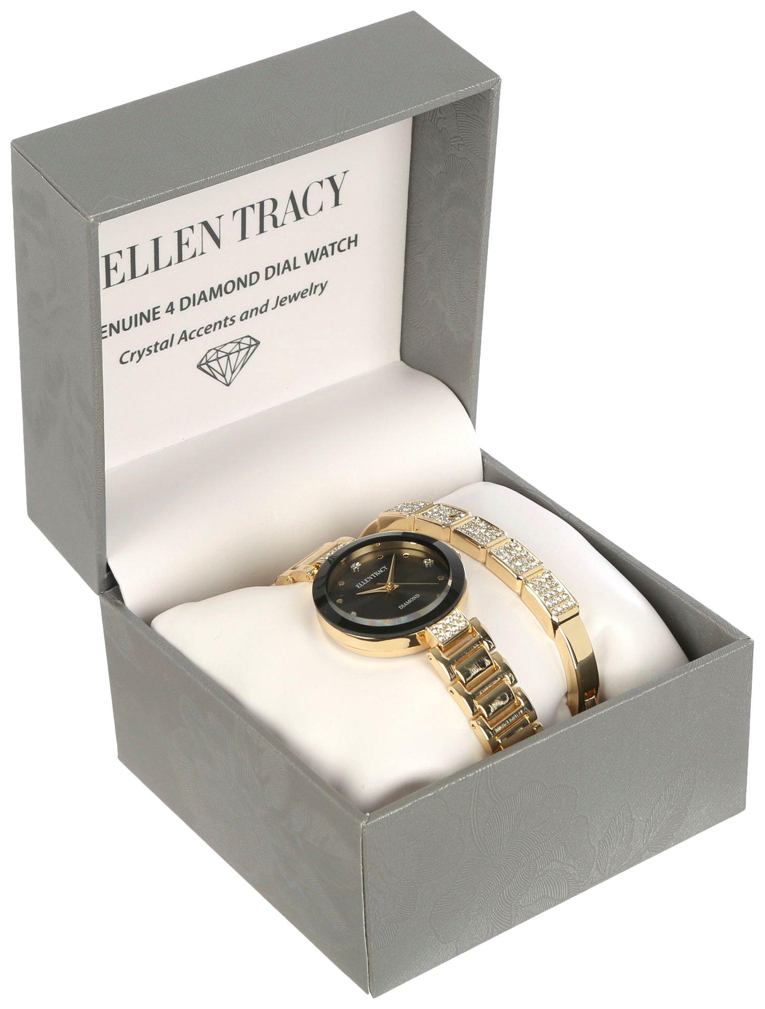 Ellen Tracy 2-Pc. Watch & Pave Bracelet Set