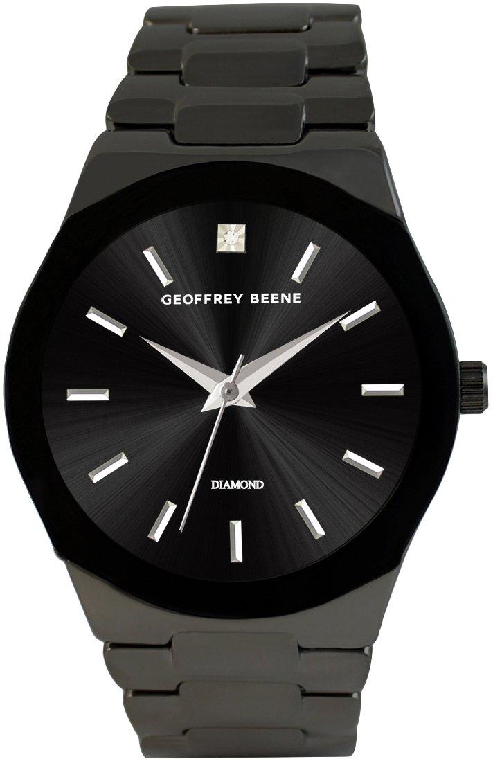 Geoffrey Beene Mens Diamond Accent Bracelet Watch