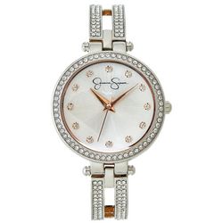 Jessica Simpson Womens Rhinestone Bracelet Watch