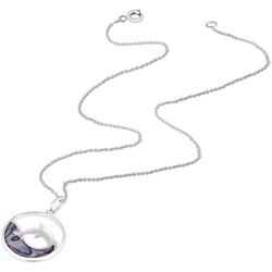 Leaping Dolphin Circle Wave Chain Necklace